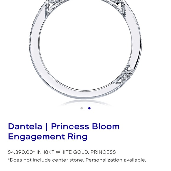 Tacori Dantela Princess Bloom Halo Engagement setting - refurbished and like new - Picture 2 of 15